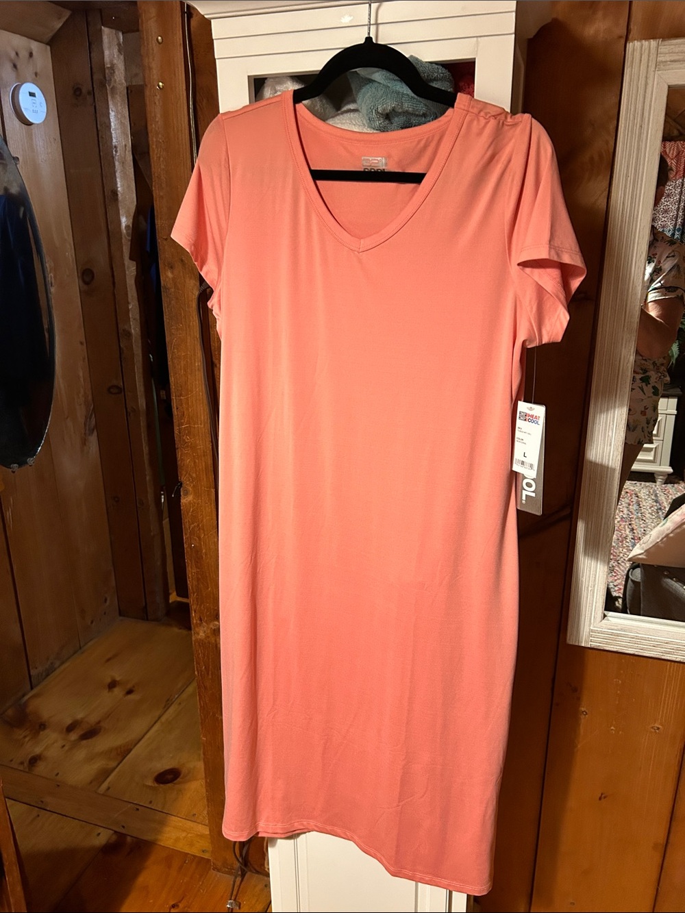 Classic V-Neck Coral Women’s Dress